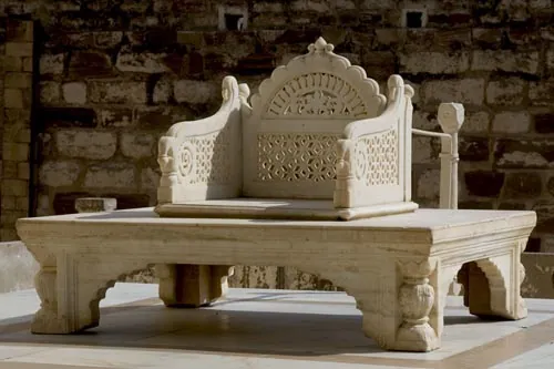 Korunovačný trón maharádžov (pevnosť Meherangarh, Jodhpur )