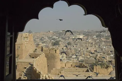 Holuby nad mestom (Jaisalmer)