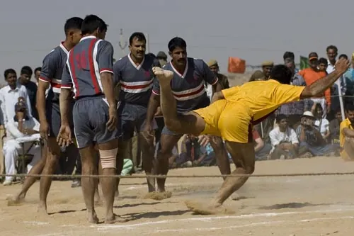 Miestna obľúbená hra Kabaddi (Jaisalmer)